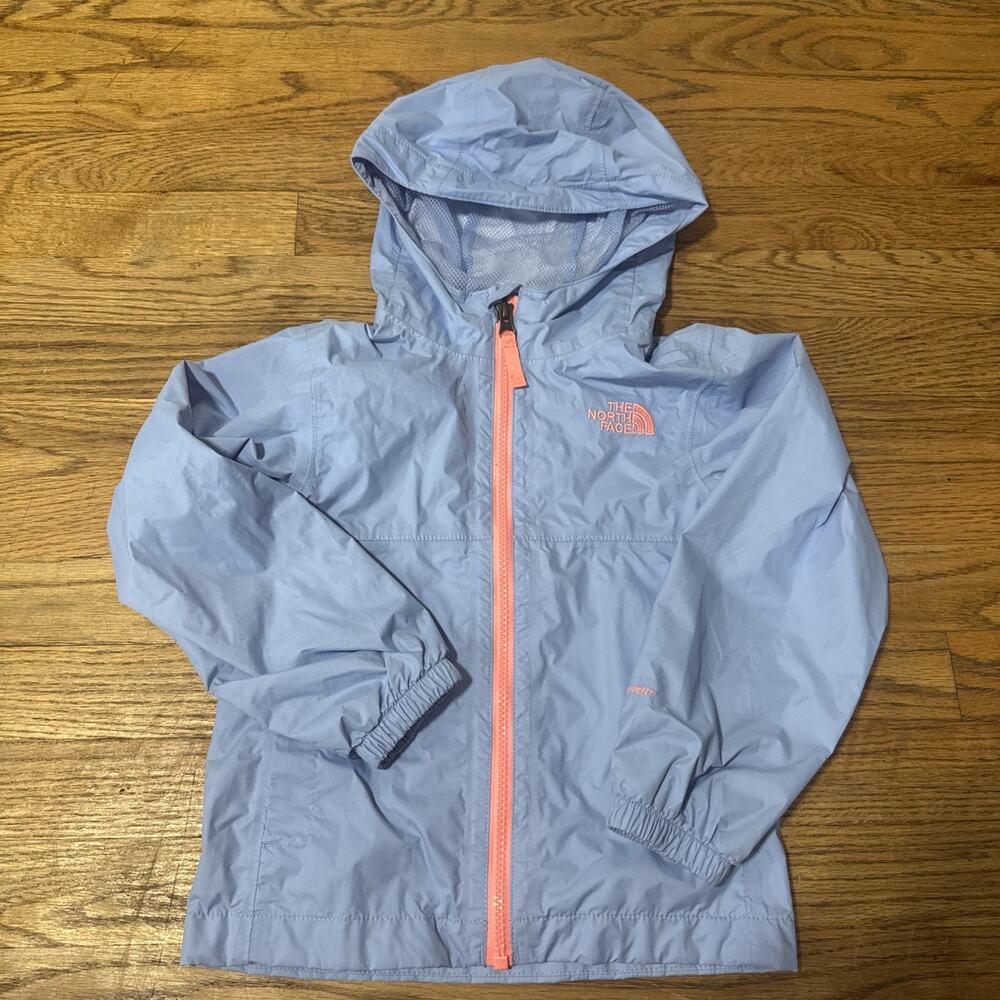 The North Face Dryvent Youth Girls' Rain Jacket XXS Purple, Full Zip, Hooded
